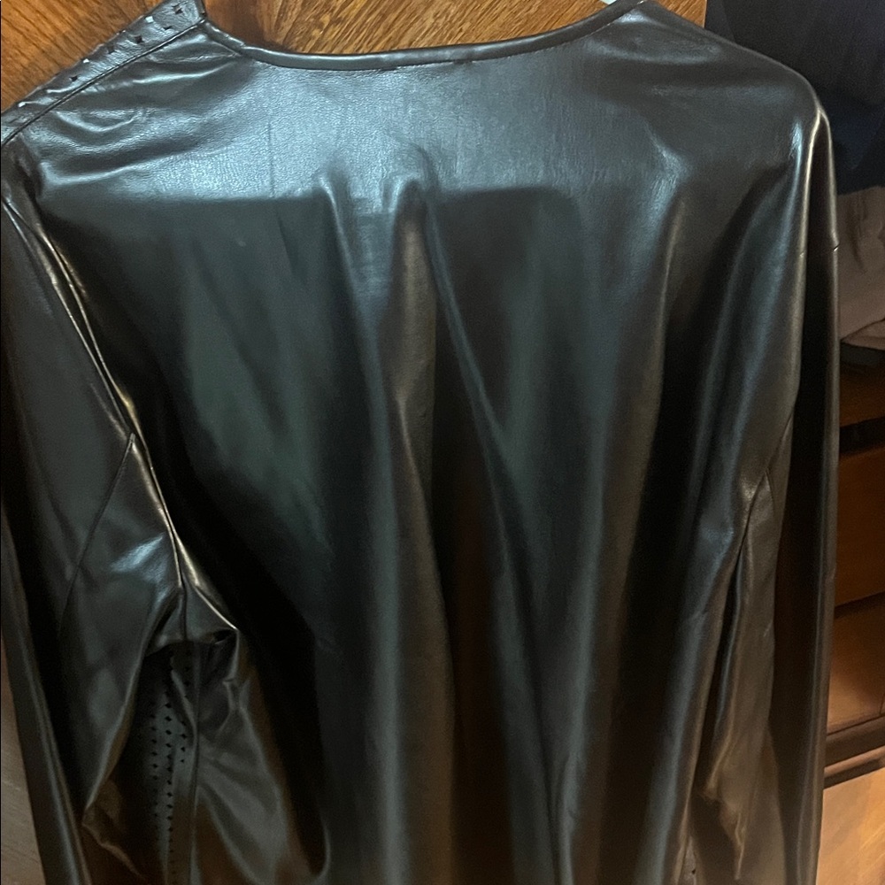 Chico's Black Perforated Drape Jacket - image 4